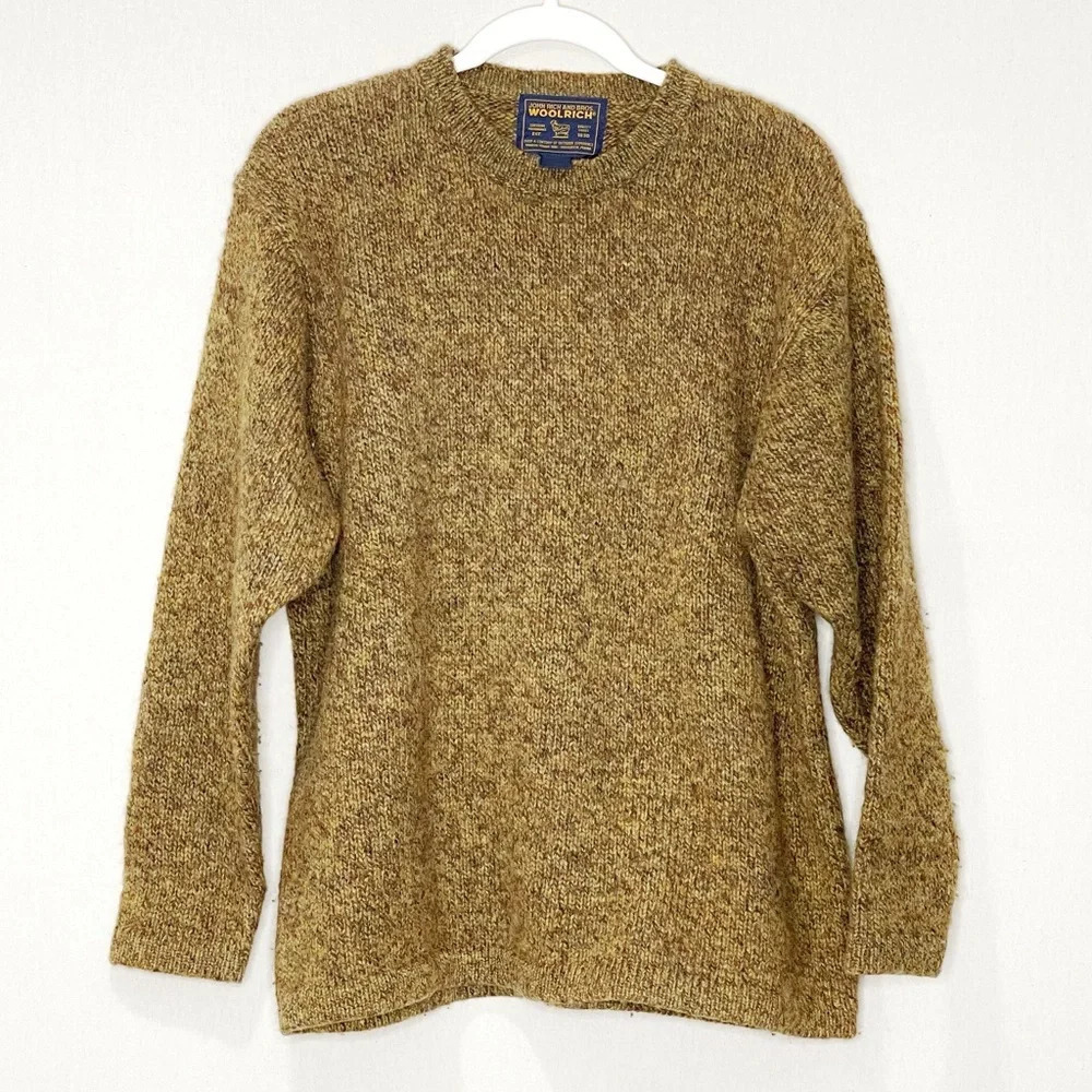 Woolrich Women’s‎ Wool Blend Crewneck Sweater Size Large Saddle Mix Brown